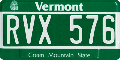 VT license plate RVX576