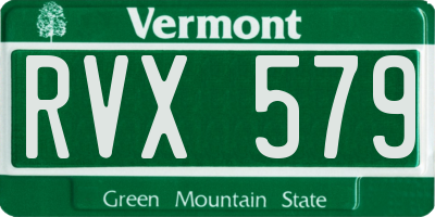 VT license plate RVX579