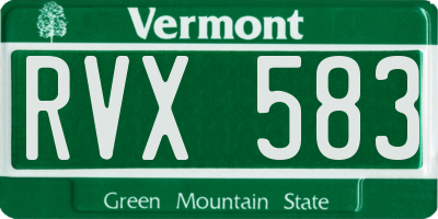VT license plate RVX583
