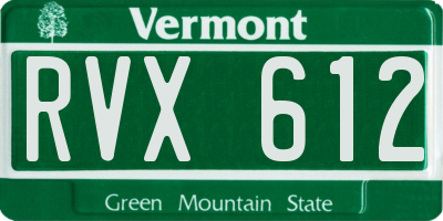VT license plate RVX612