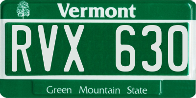 VT license plate RVX630