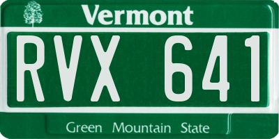 VT license plate RVX641