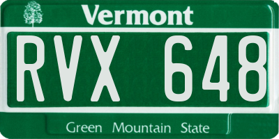 VT license plate RVX648