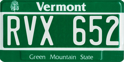 VT license plate RVX652