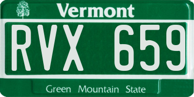VT license plate RVX659