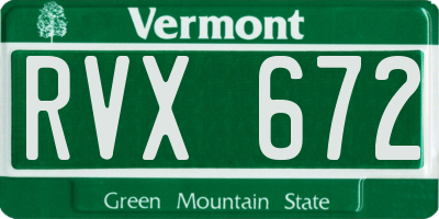 VT license plate RVX672