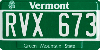 VT license plate RVX673