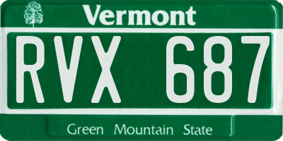VT license plate RVX687