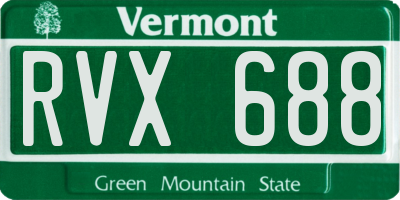 VT license plate RVX688