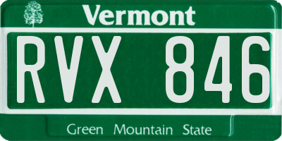 VT license plate RVX846
