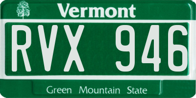 VT license plate RVX946