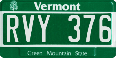 VT license plate RVY376