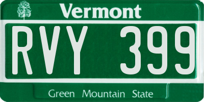 VT license plate RVY399