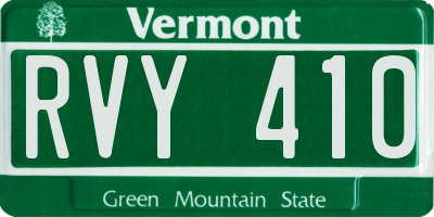 VT license plate RVY410