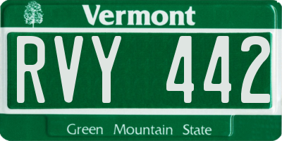 VT license plate RVY442