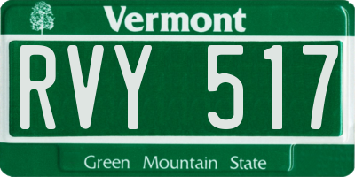 VT license plate RVY517