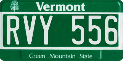 VT license plate RVY556