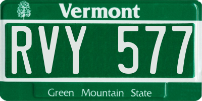 VT license plate RVY577