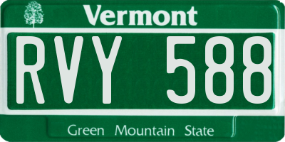 VT license plate RVY588