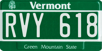 VT license plate RVY618