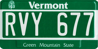 VT license plate RVY677