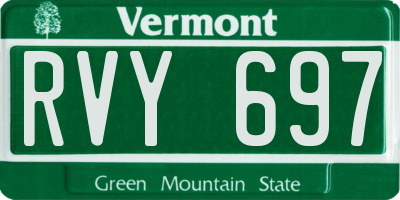 VT license plate RVY697