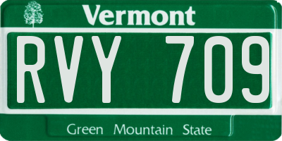 VT license plate RVY709