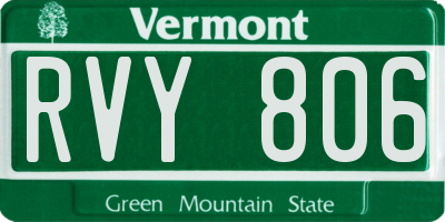VT license plate RVY806