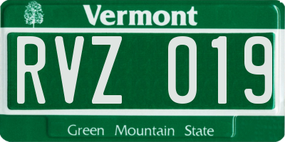 VT license plate RVZ019