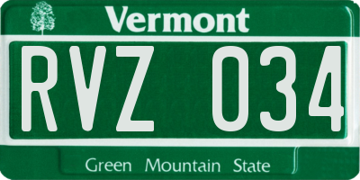 VT license plate RVZ034