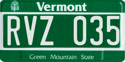 VT license plate RVZ035