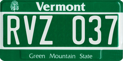 VT license plate RVZ037