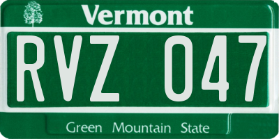 VT license plate RVZ047