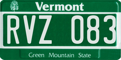VT license plate RVZ083