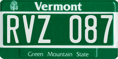 VT license plate RVZ087