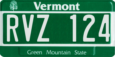 VT license plate RVZ124