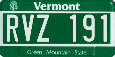 VT license plate RVZ191
