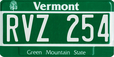 VT license plate RVZ254