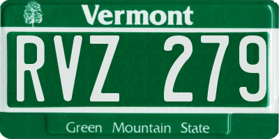 VT license plate RVZ279