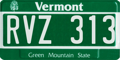 VT license plate RVZ313
