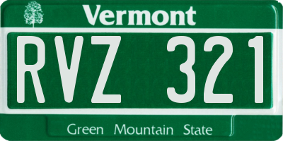 VT license plate RVZ321