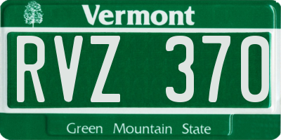 VT license plate RVZ370
