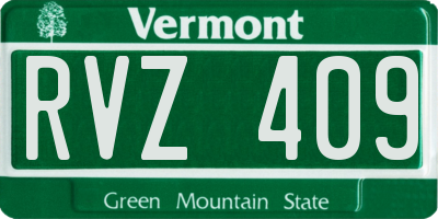 VT license plate RVZ409