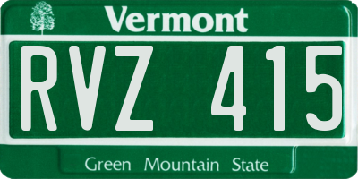 VT license plate RVZ415