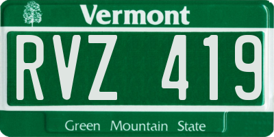 VT license plate RVZ419