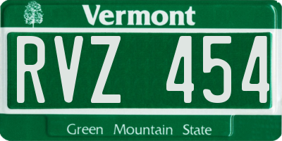 VT license plate RVZ454