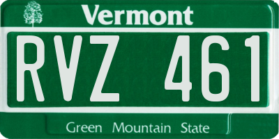 VT license plate RVZ461