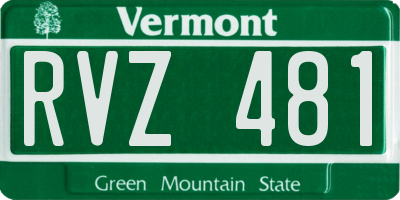 VT license plate RVZ481