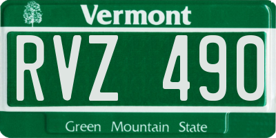 VT license plate RVZ490