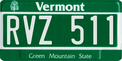 VT license plate RVZ511